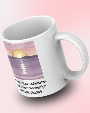 Motivasyon Yazılı Tasarım Seramik 350 Ml Kupa Bardak