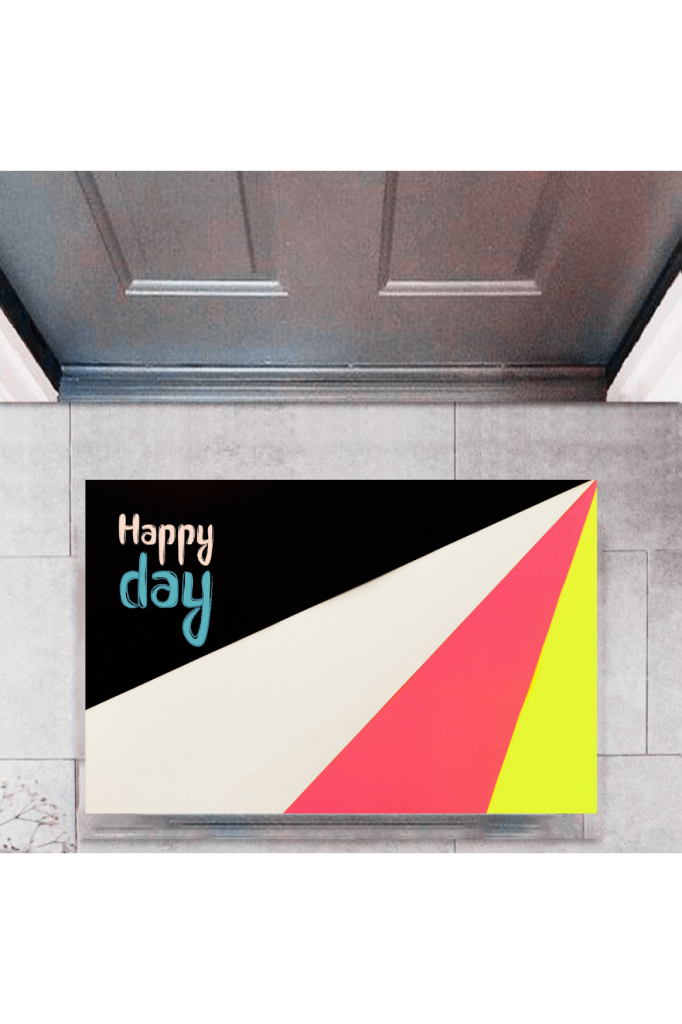 Kapı Önü Paspası Dekoratif Dijital Baskı Happy Day P-2322