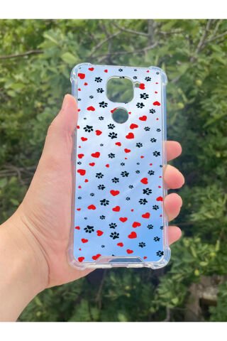 Xiaomi Redmi Note 9 Uyumlu Aynalı Pati Desenli Darbe Kamera Korumalı Silikon Telefon Kılıfı