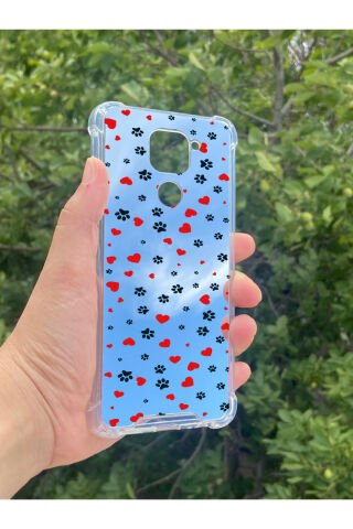 Xiaomi Redmi Note 9 Uyumlu Aynalı Pati Desenli Darbe Kamera Korumalı Silikon Telefon Kılıfı