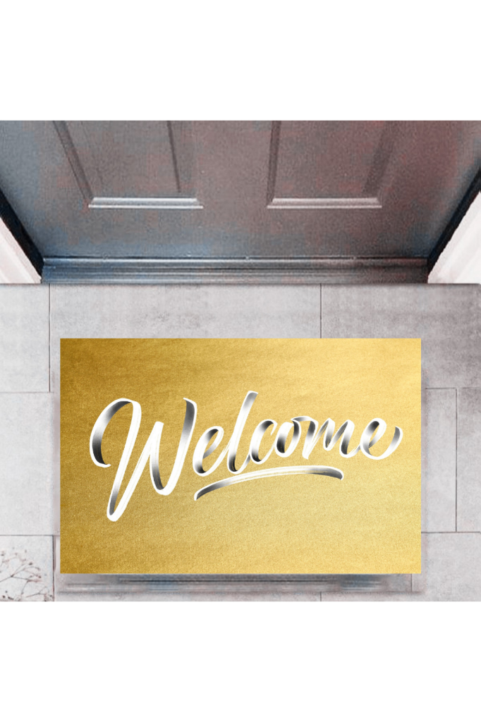 Kapı Önü Paspası Dekoratif Dijital Baskı Welcome P-2324