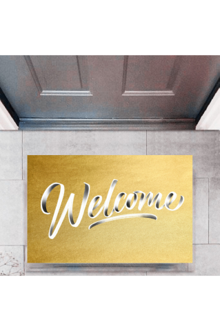 Kapı Önü Paspası Dekoratif Dijital Baskı Welcome P-2324