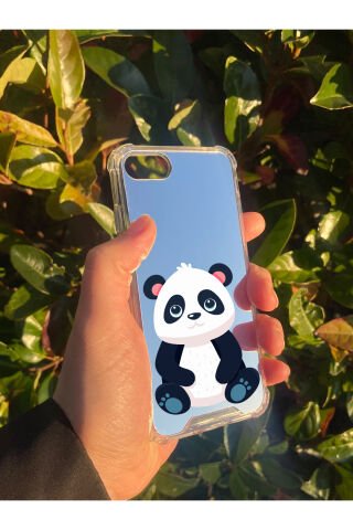 İphone 8 Uyumlu Aynalı Poncik Desenli Darbe Kamera Korumalı Silikon Telefon Kılıfı