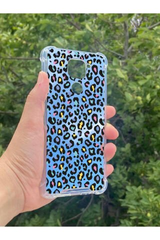 Xiaomi Redmi Note 9 Uyumlu Aynalı Leopar Desenli Darbe Kamera Korumalı Silikon Telefon Kılıfı