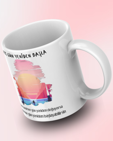 Motivasyon Yazılı Tasarım Seramik 350 Ml Kupa Bardak
