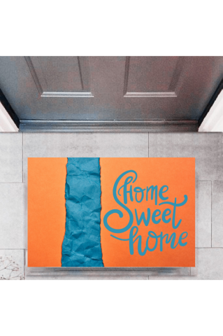 Kapı Önü Paspası Dekoratif Dijital Baskı Home Sweet Home P-2328
