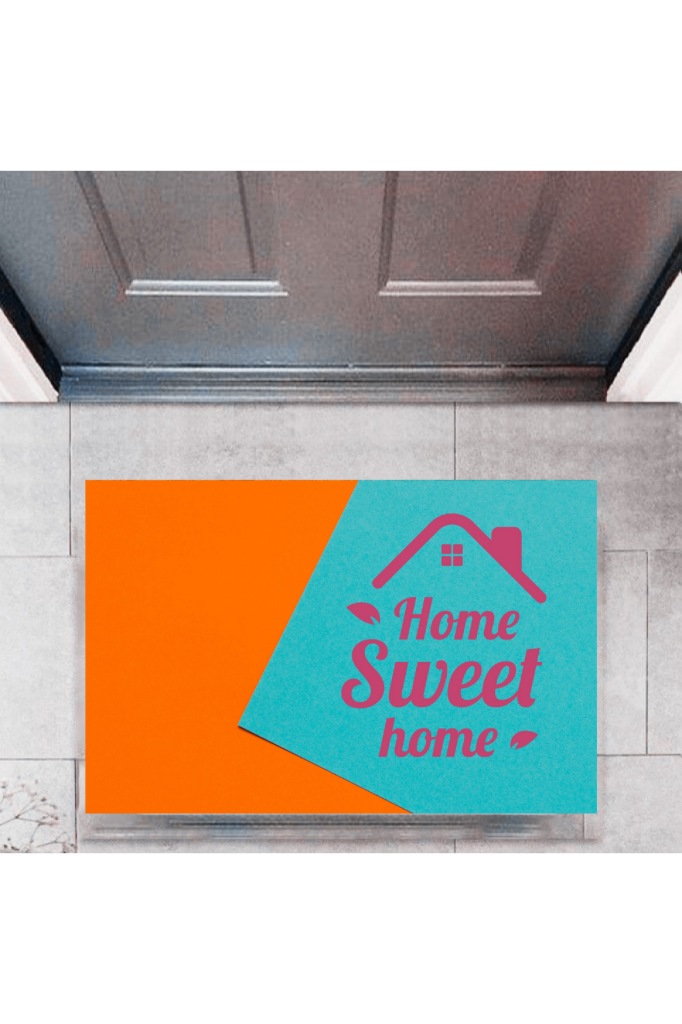 Kapı Önü Paspası Dekoratif Dijital Baskı Home Sweet Home P-2329