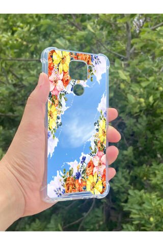 Xiaomi Redmi Note 9 Uyumlu Aynalı Rengarenk Desenli Darbe Kamera Korumalı Silikon Telefon Kılıfı