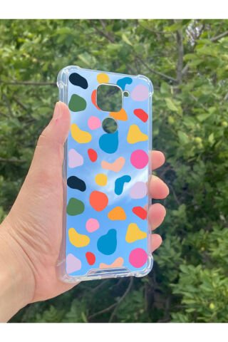 Xiaomi Redmi Note 9 Uyumlu Aynalı Benek Desenli Darbe Kamera Korumalı Silikon Telefon Kılıfı