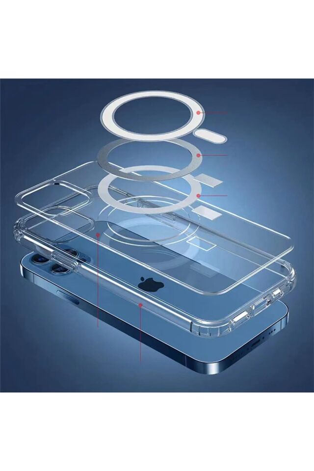 Iphone 11 Pro Kılıf Kamera Lens Korumalı Magsafe Destekli Şeffaf Darbe Emici Sert Kapak