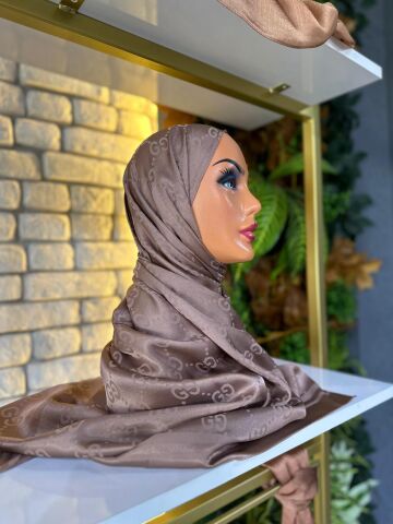 Kadın Şal Jakar Kumaş  75 X 185 cm G Model Vizon