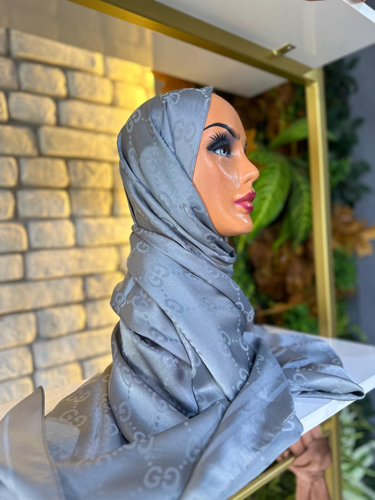 Kadın Şal Jakar Kumaş  75 X 185 cm G Model Gri