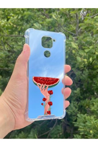 Xiaomi Redmi Note 9 Uyumlu Aynalı Filistin Desenli Darbe Kamera Korumalı Silikon Telefon Kılıfı