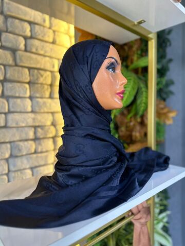 Kadın Şal Jakar Kumaş  75 X 185 cm G Model Lacivert