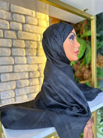 Kadın Şal Jakar Kumaş  75 X 185 cm G Model Antrasit