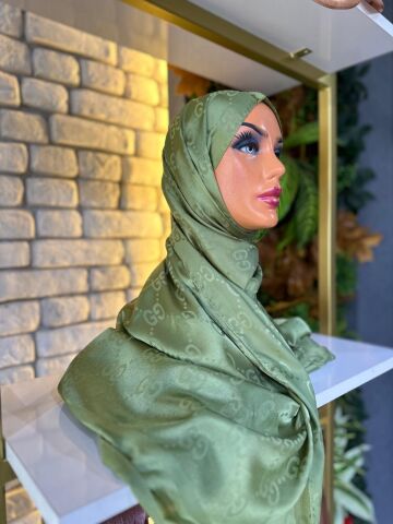 Kadın Şal Jakar Kumaş  75 X 185 cm G Model Yeşil