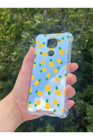 Xiaomi Redmi Note 9 Uyumlu Aynalı Ananas Desenli Darbe Kamera Korumalı Silikon Telefon Kılıfı