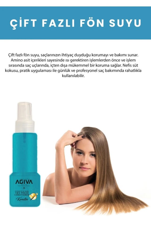 Agiva Çift Fazlı Fön Suyu 100 ml Keratin