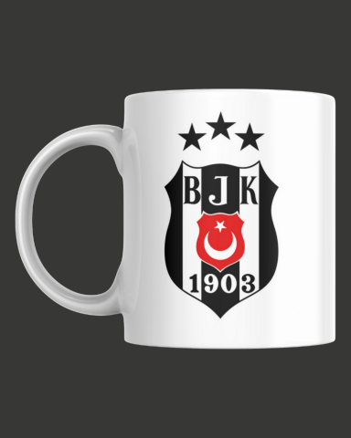Siyah Beyaz Taraftar Tasarım Seramik 350 Ml Kupa Bardak