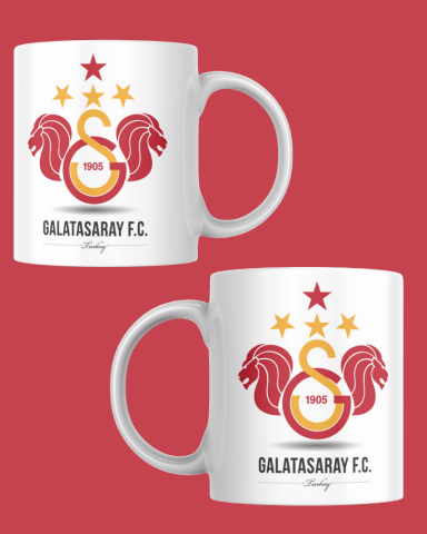 Sarı Kırmızı Taraftar Tasarım Seramik 350 Ml Kupa Bardak