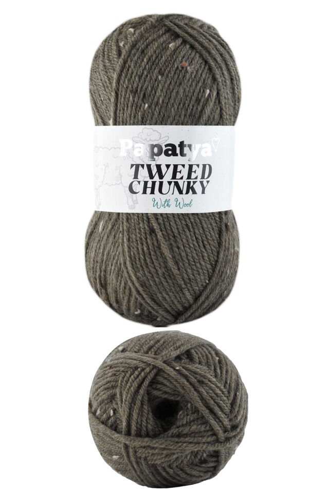 5 Adet Tweed Chunky Kırçıllı Hırka Battaniye Şapka Bere Örgü İpi Yünü - 9270