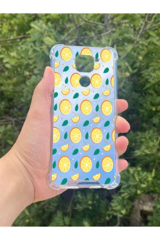 Xiaomi Redmi Note 9 Uyumlu Aynalı Portakal Desenli Darbe Kamera Korumalı Silikon Telefon Kılıfı