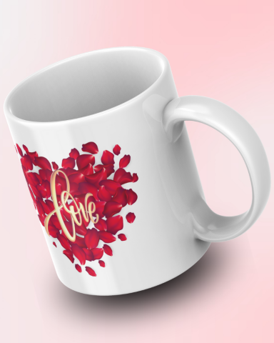 Love Yazılı Tasarım Seramik 350 Ml Kupa Bardak