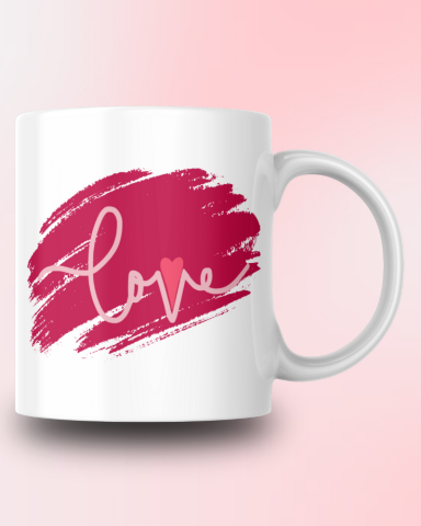 Love Yazılı Tasarım Seramik 350 Ml Kupa Bardak