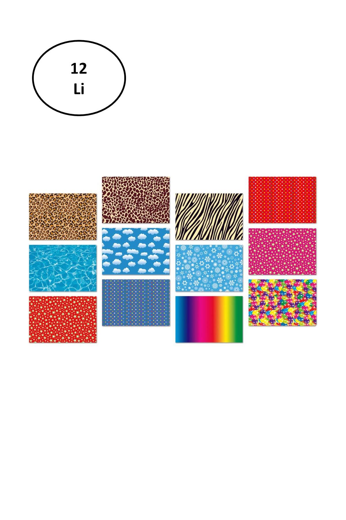 Keskin Color 35x50 Karışık Desenli Fon Kartonu 12''li