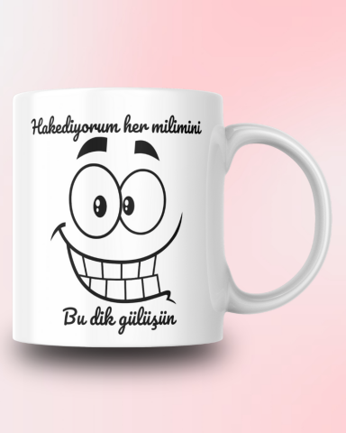 Hakediyorum Her Milimini Tasarım Seramik 350 Ml Kupa Bardak